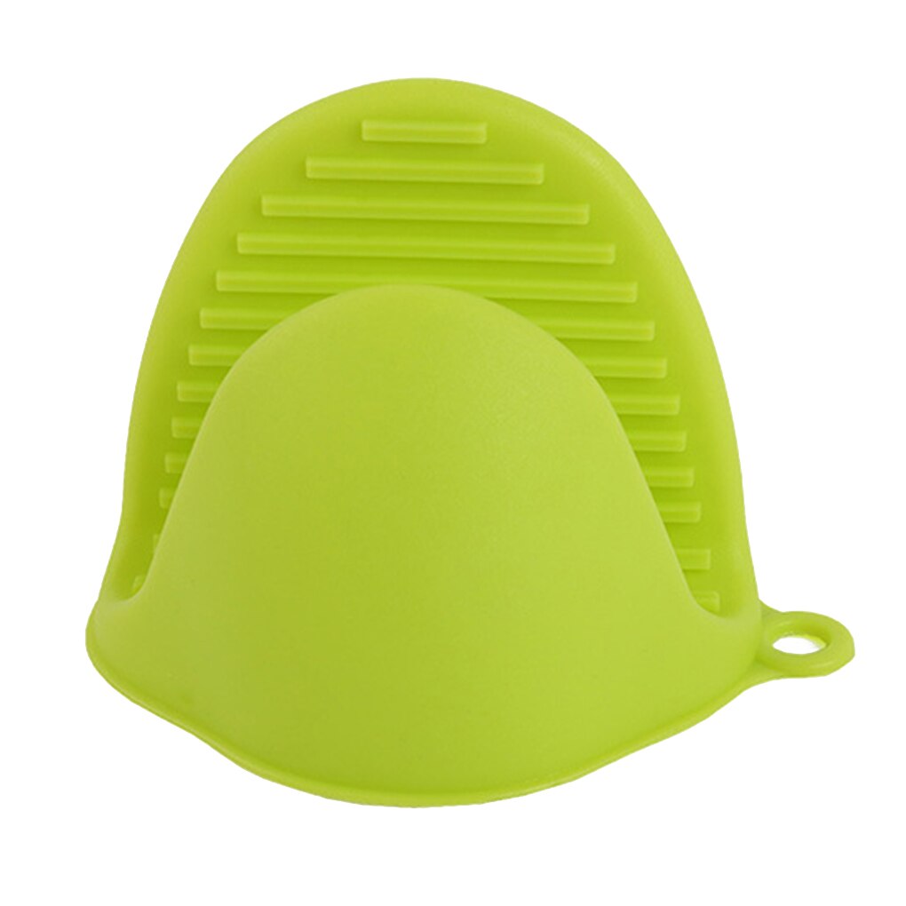 Kitchen Heat Resistant Silicone Glove Microwave Oven Mitts Anti-slip Anti Scald Hand Clip Cooking: Green