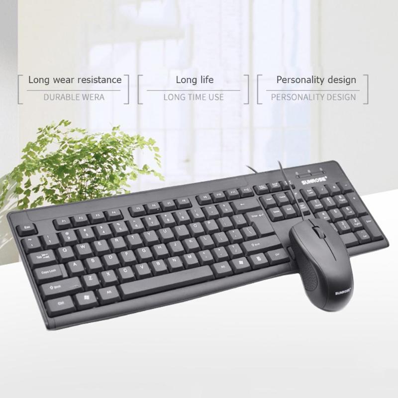 Business Keyboard for Computer 104 Keys USB Wired Silent Keyboard for Business Office Tablet Laptop Comfortable Feel