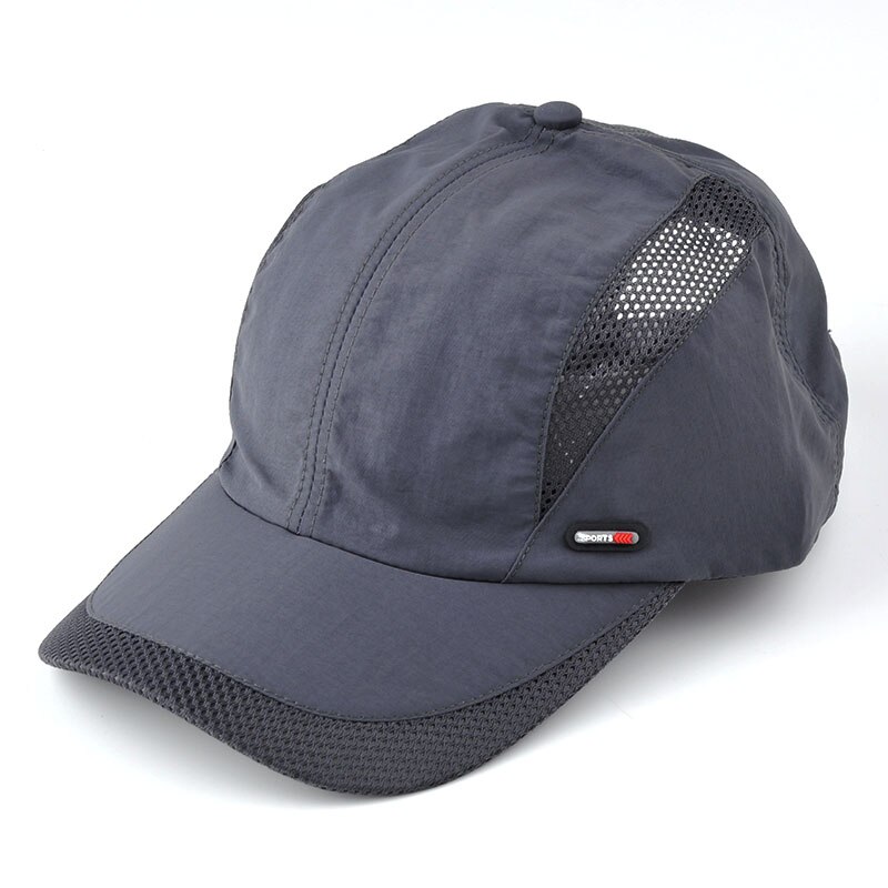 Unisex justerbare hatte udendørs sports solhat hurtigtørrende golfkapper: Dyb grå