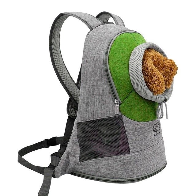 Sac à dos de transport pour chat, sacoche de voyage pour petits chiens, respirant, Portable en plein air, sacs à bandoulière pour animaux de compagnie, accessoires de poitrine: Green / M