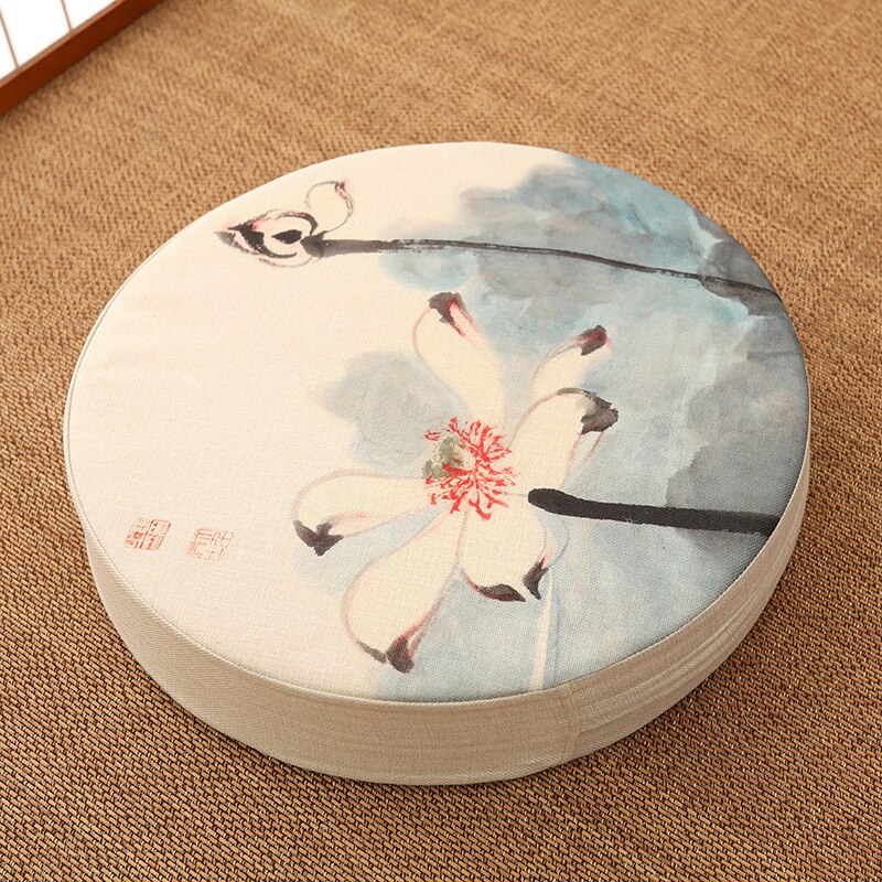 Coussin de méditation en futon chinois, épais, lavable, rond, pour la baie vitrée, le culte, le bouddha, le tatami: B / 40cmX5cm