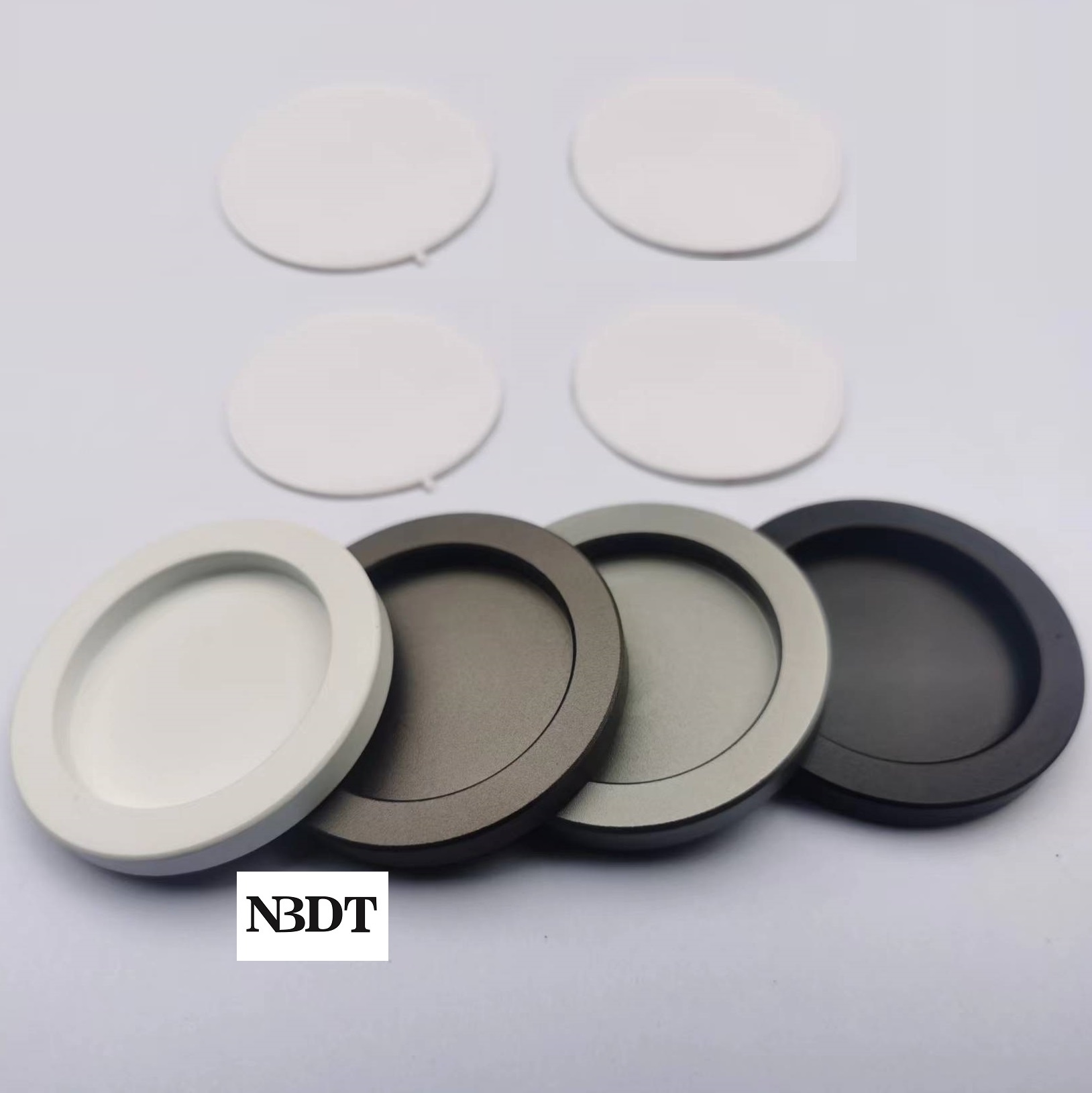 Poignée ronde ronde en aluminium pour porte coulissante en verre, or noir mat, 4 pièces