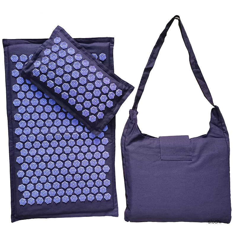 74*44cm Nature Linen Coconut Palm Massage Yoga Mat Sport Pillow Mat with Bag Lotus Spike Acupressure Mat Cushion Accupresure Mat: MULTI