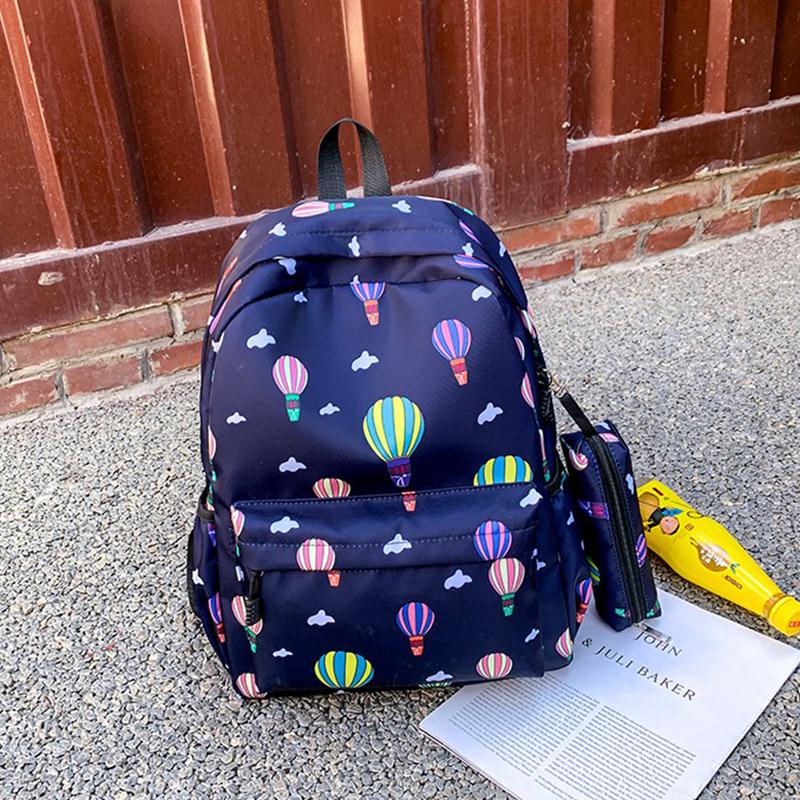 Kvinder rygsæk nylon skoletaske til teenagepiger stor kapacitet skuldertaske 15.6 tommer laptop rygsæk kvindelige mochilas: Blå
