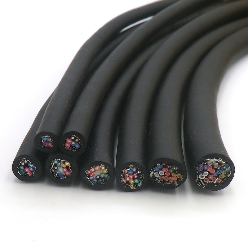Flexibel partvinnad kabel skärmad tråd 4,6,8,10,12,14,16,20,26 kärna kodarkabel 485 signaldatastyrtråd förtennad koppar