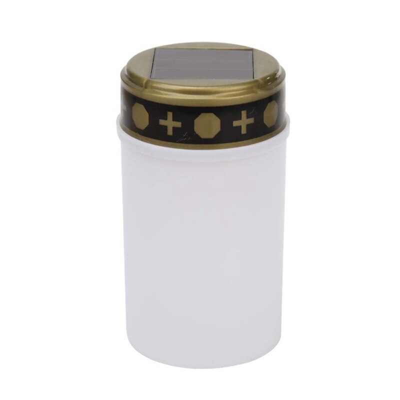 Practical Boutique White Grave Candle for Cemetery Grave Solar Lights with Lighting LED Grave Light