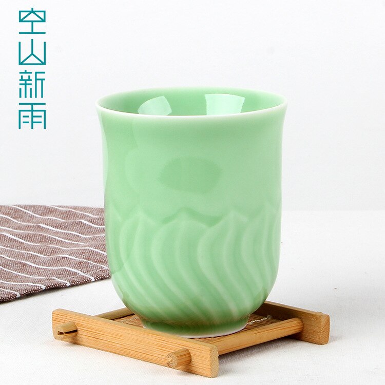 180ml Wykonany ręcznie ceramiczne filiżanki robić herbaty gospodarstwa domowego herbata Kung Fu kubek chińnarty Longquan seledyn kubki na herbatę bez uchwytu porcelanowa filiżanka: Pomarańczowy