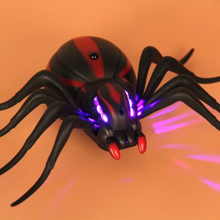 [Funny] Joke toy Remote control animal LED light RC insects Ant Cockroach Spider electronic pet robot model Prank toy Trick toy