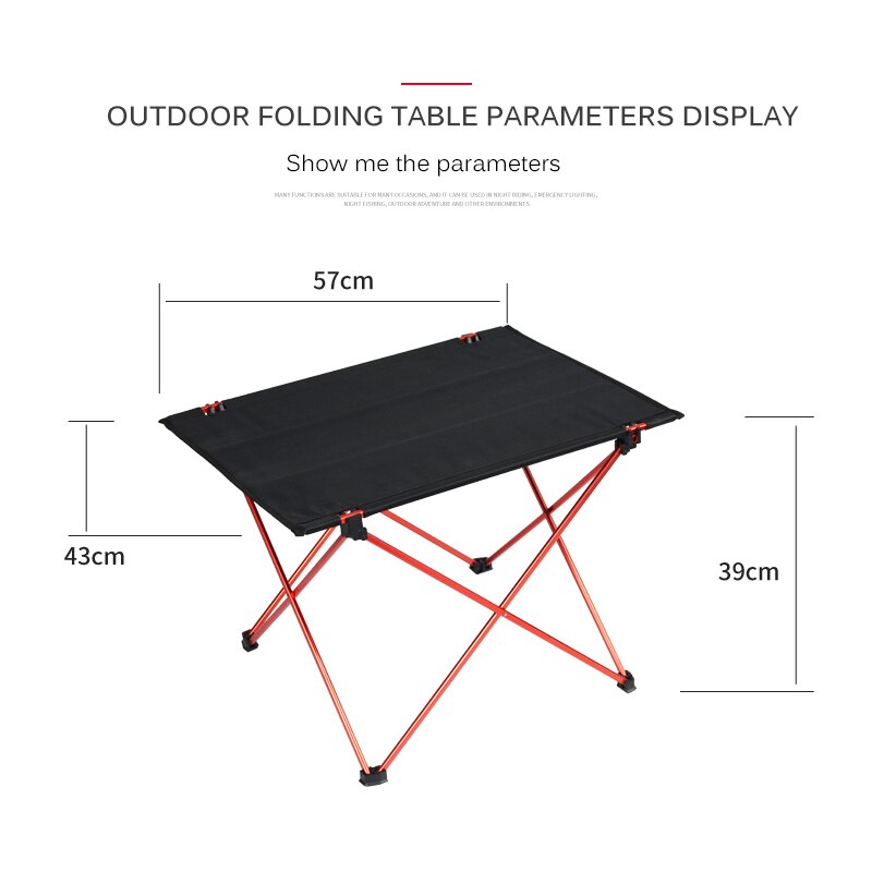 Bærbart sammenklappeligt bord camping udendørs møbler computer camping foldebord aluminiumslegering udendørs-orange sengeborde picnic