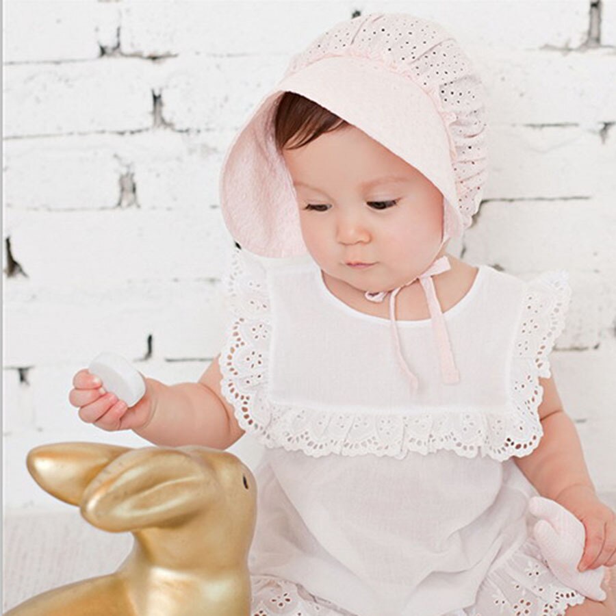 Chapeau en dentelle pour bébés filles | Chapeau avec fleur ajourée, seau ajouré, chapeau de plage pour enfants, accessoires pour bébés et -né