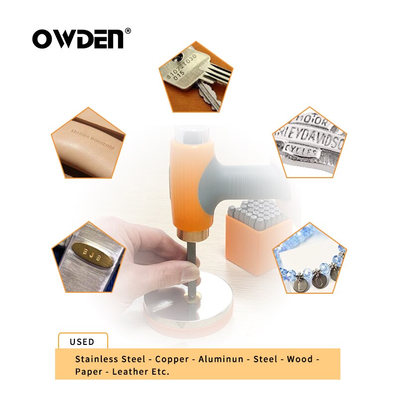 Owden 36 stk stål metal stempel sæt antal og bogstav stanseværktøjer 4mm