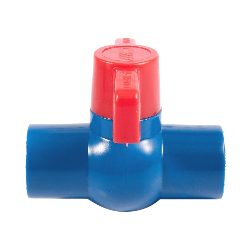 2pcs 20mm Full Port Non slip Handle Lever PVC Ball Valve Blue Red