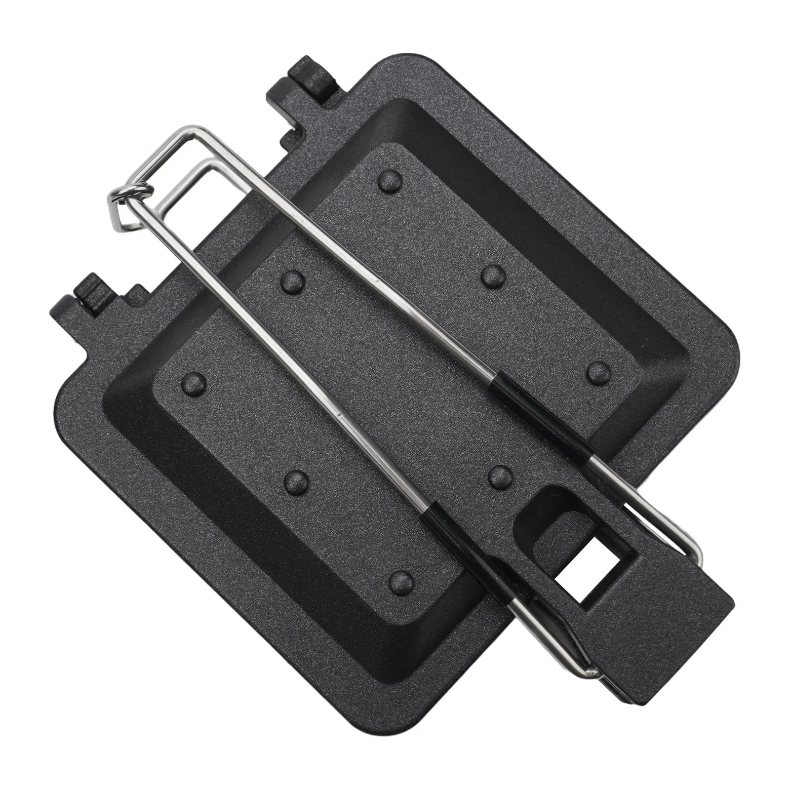 Praktische kampeertochten Campinggrill Opvouwbaar 33 * 14 * 4,5 cm Zwart Opvouwbare sandwichgrill Draagbaar Opvouwbaar Draagbaar