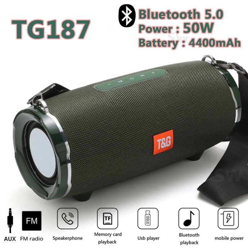 TG187 Speakers Big Power Bluetooth Giant Speaker Bass Portable Kolom Draadloze Soundbar Stereo Music Center Subwoofer 4400Mah