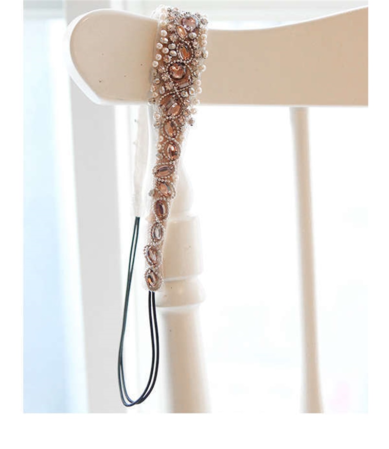 Kvinder krystal rhinestone perler håndlavet elastisk pandebånd ren manuel klub perler mæsling hovedbeklædning hovedbeklædning