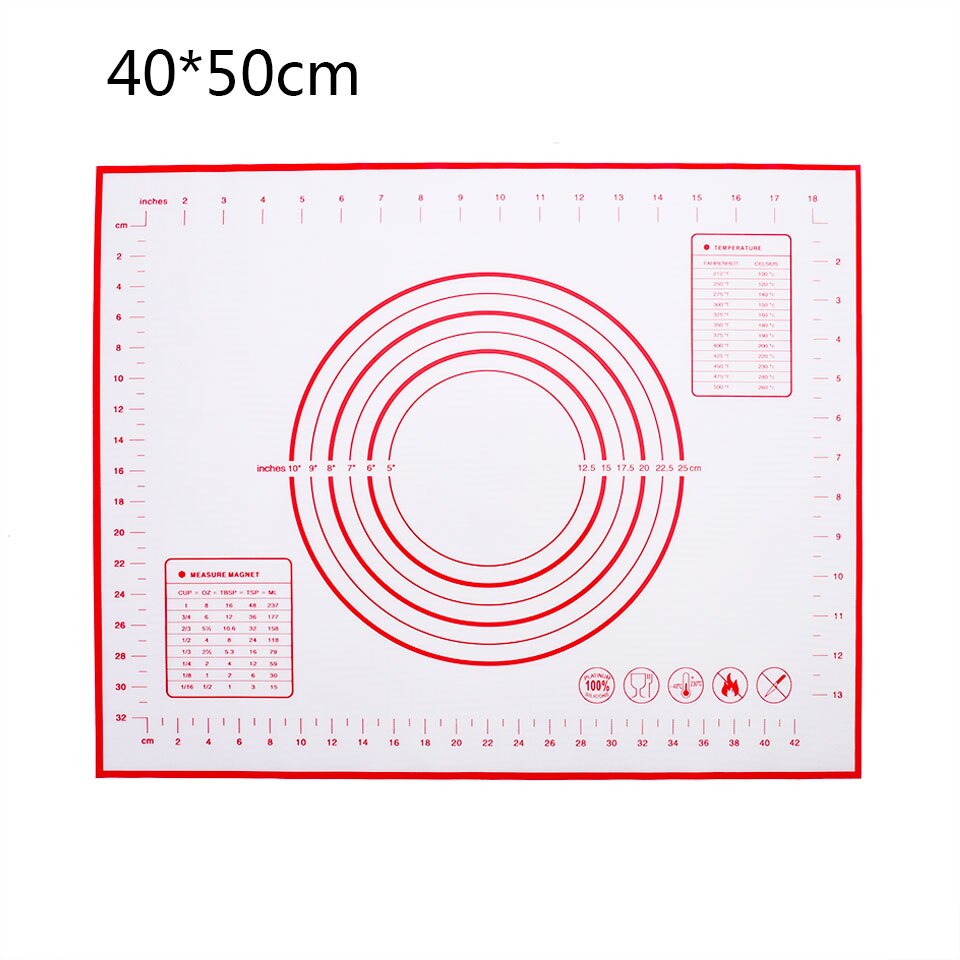 Wiederverwendbare Silikon zurück matt Umweltfreundliche matt Für rollen Teig Pad Große Nicht-Stock Ofen Konditorei Backen Zubehör Werkzeuge Neue: 40X50CM rot