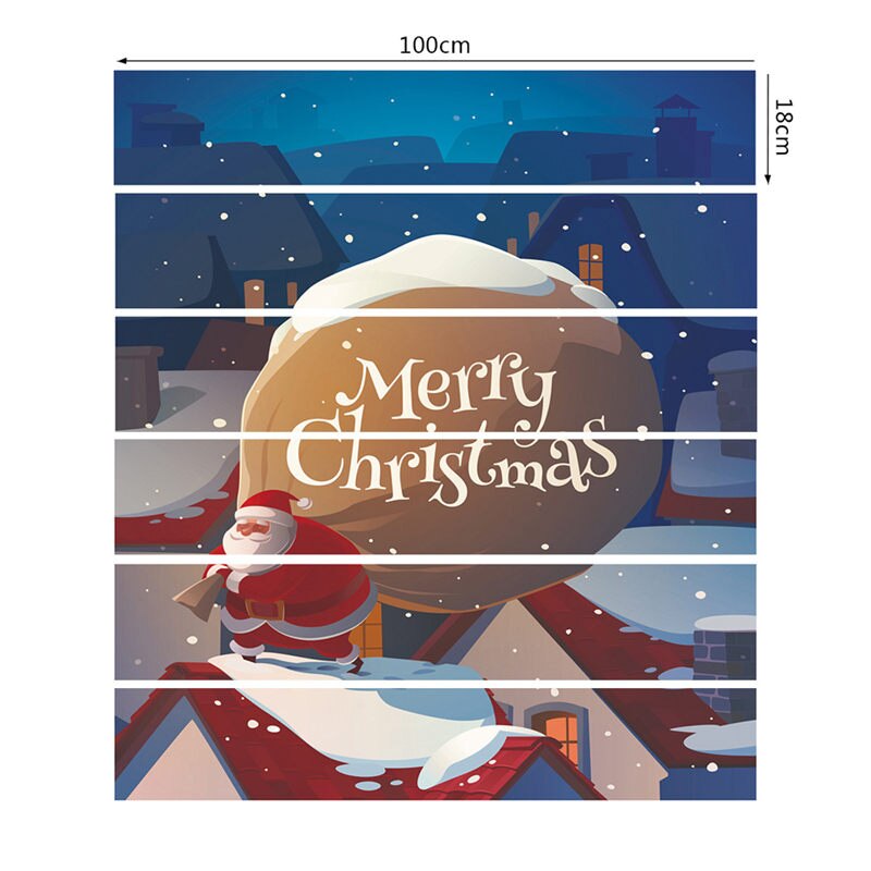 6 teile/satz Wasserdichte PVC Treppen Aufkleber Schneemann Santa Claus Weihnachten Boden Treppe Aufkleber Weihnachten Dekoration Für Heimat U3: C