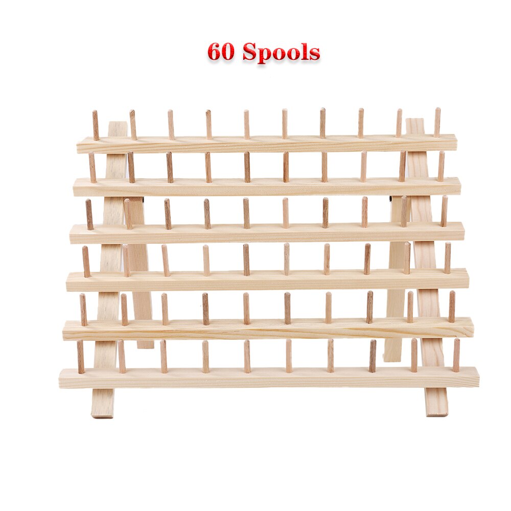 Storage Box Sewing Thread Spool Yarn Holder Wooden Organizer Stand Knitting Wood Home Embroidery Folding Frame Multiple sizeFirm: 60 Spools