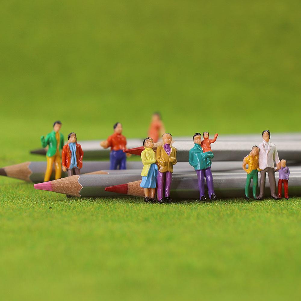 100 stk ho skala malte figurer mennesker modell skala 1:87 modell togpassasjerer assortert positur
