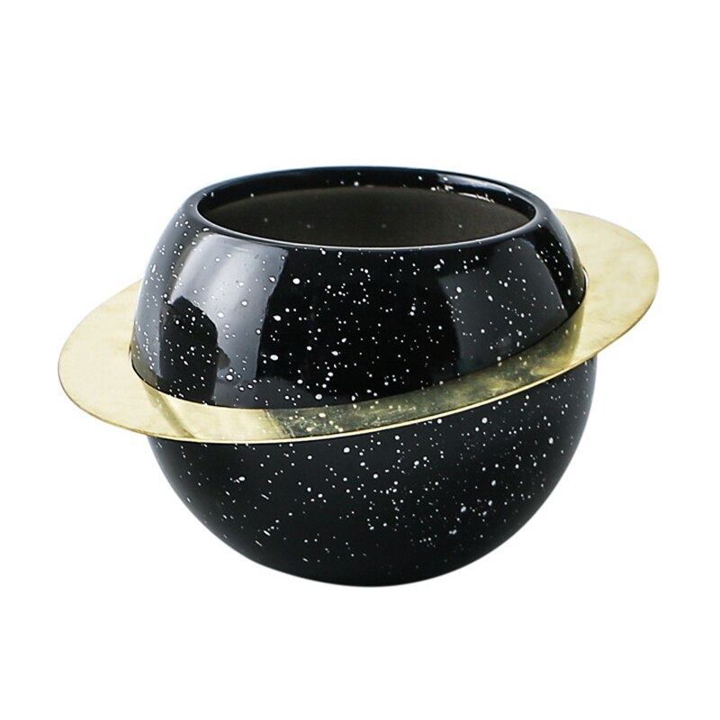 Hydrocultuur Bloempot, Niet-poreuze Bloempot, Planeet Bloempot, Keramische Bloempot, kunstmatige Bloempot, Desktop Decoratie: Black / S