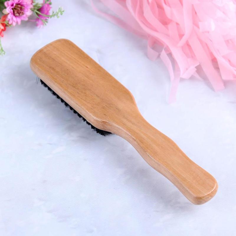Haarborstel met natuurlijke zwijnenharen, massagekam, antistatische hoofdhuidborstel, houten handvat, kappersborstel, stylingtool