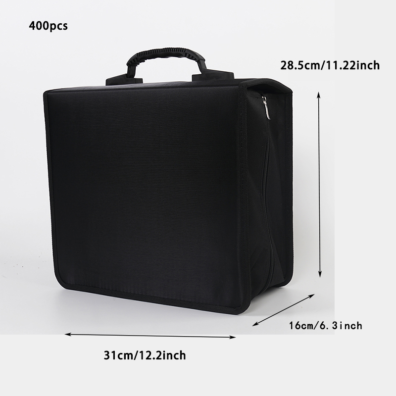 CD Case, 400 Capacity DVD Case Holder, Heavy Duty Zipper Protective Movie Media Storage Organizer Binder Wallet for Car Home Off