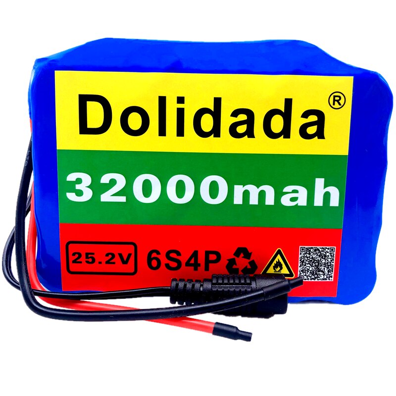 6s4p 24V 32Ah 18650 Battery Lithium Battery 25.2v 32000mAh Electric Bicycle Moped /Electric/Li ion Battery Pack with pack BMS