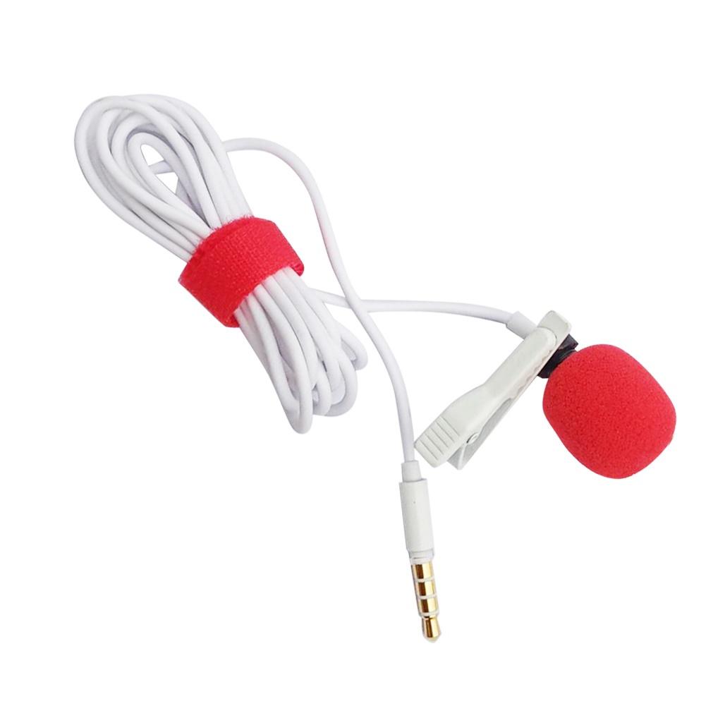 1.5/6m 3.5mm Wired Lapel Lavalier Clip On Condenser Microphone Recording Mic: white