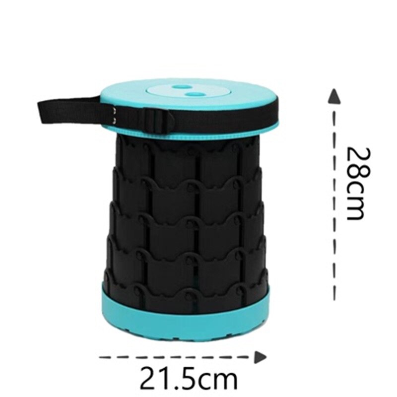 Wysuwany teleskopowy składany stołek-przenośny lekki składany fotel na fotel z regulacją wysokości dla dorosłych kemping podróż: Mini czarny Series