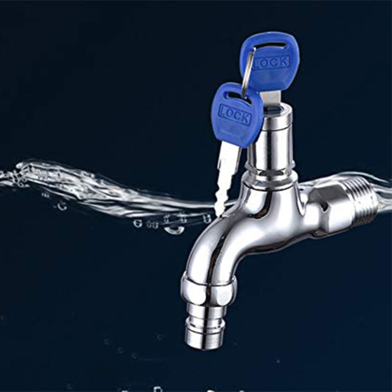 Robinet d&#39;eau antivol avec serrure, 1 pièce, corps en alliage, trou unique, interrupteur à clé, bibelots pour cuisine, jardin extérieur