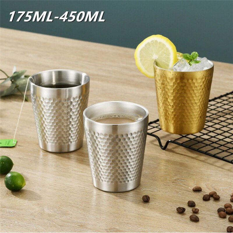 Stackable Stainless Steel Beer Cups Unbreakable Drinkware Bar Mug Double Layer Mugs Coffee Tea Cup