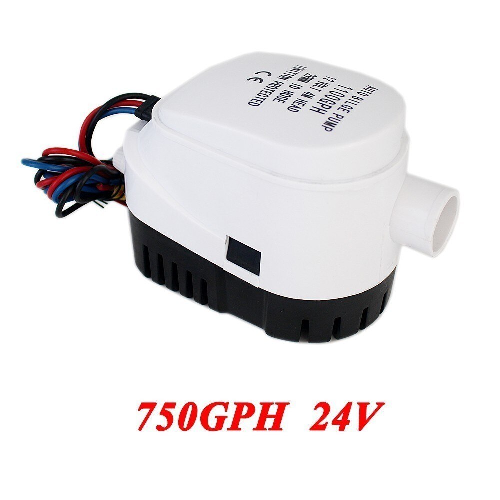 750GPH DC 24V Automatic bilge pump for boat,with auto float switch,submersible electric water pump,24 v volt 24volt 750: 750GPH 24V