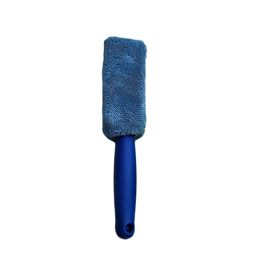 1pcs Portable Microfiber Wheel Tire Rim Brush Auto Kofferbak Motorfiets Bike Autobanden Motor Wassen Handle Washing Cleaner: 01