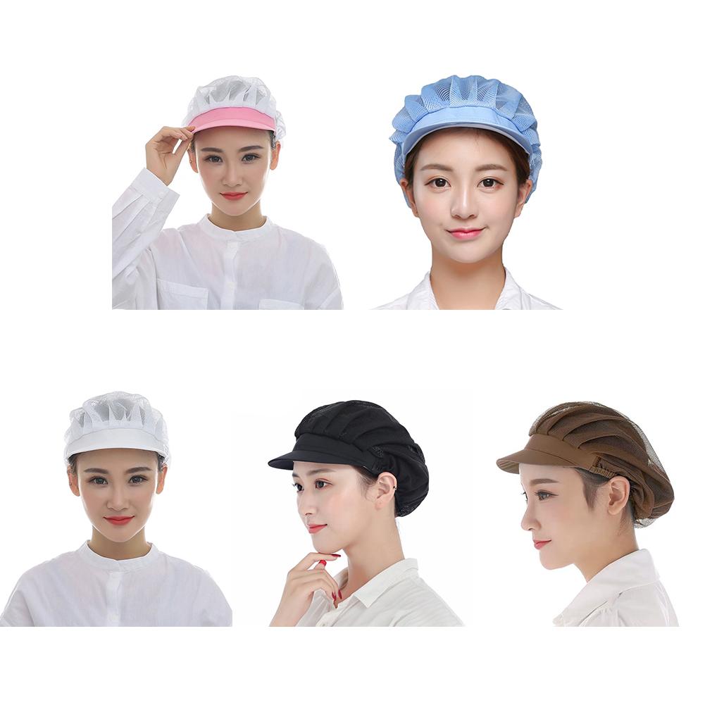 Sommer topphatt kvinnelig uformell meshhatt pustende elastisk lue kvinner støvtett kokkelue til kjøkkenarbeid