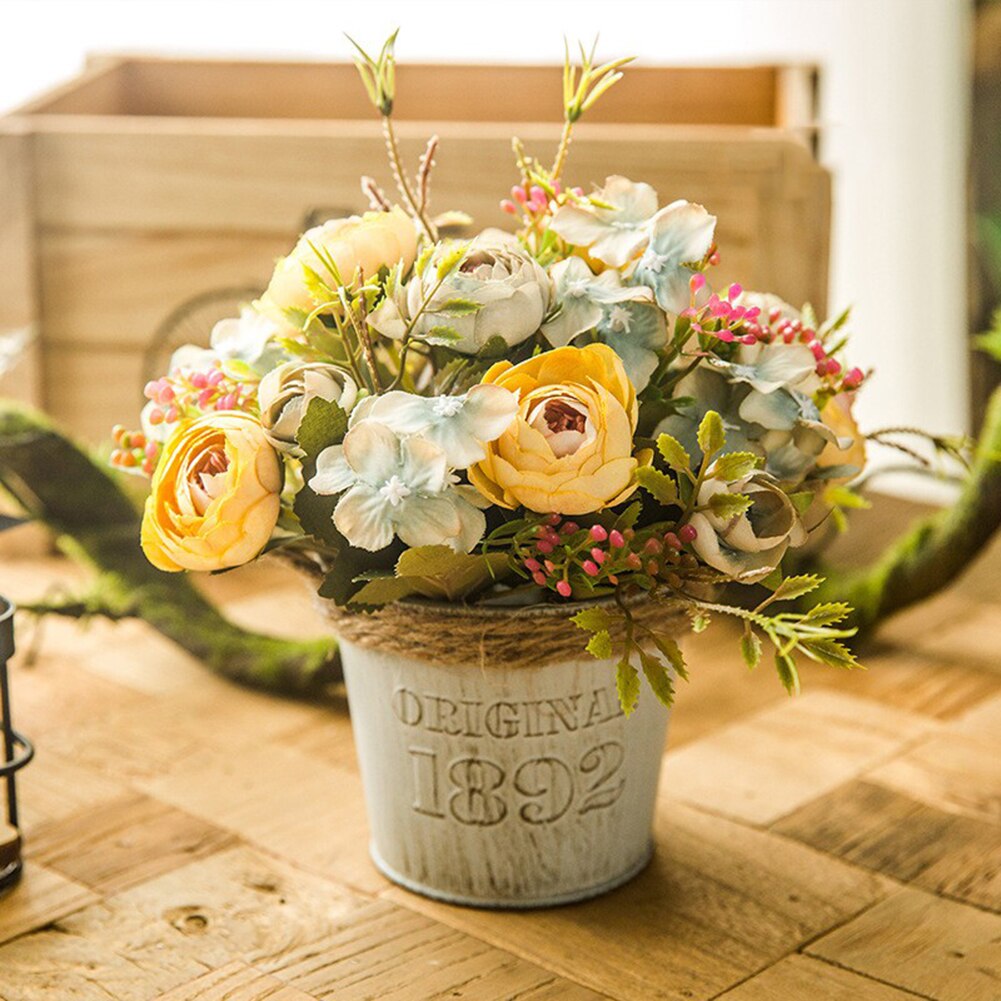 1pc kunstige blomster camellia hjem hage bryllupsfest møbler diy dekor blomster til dekorasjoner