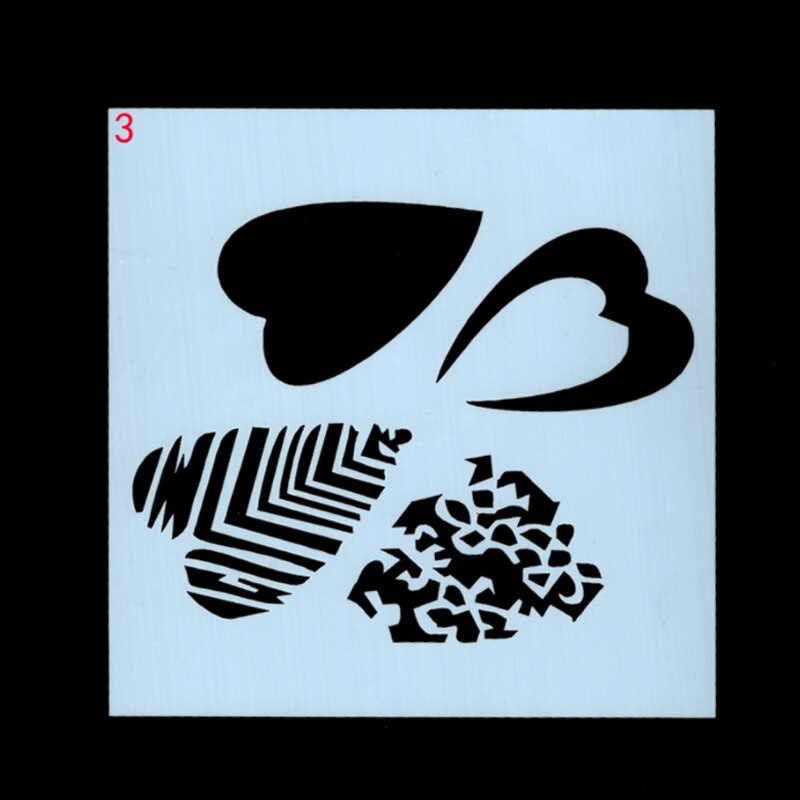5pc Heart Pattern Stencil DIY Walls Layering Painting Template Decor Scrapbooking Embossing Album Office School Supplies 13cm