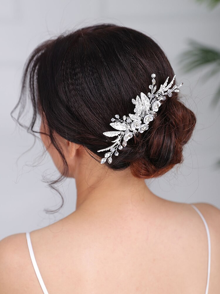 Coiffes de mariage faites à la main, peigne à cheveux argent, coiffures de mariée, bijoux fascinants pour femmes, nouveauté