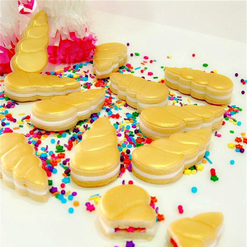KENIAO Unicornio Cortador de Galletas para el Cumpleaños / - 3 Piezas - Oreja de Unicornio / Cuerno de Unicornio / Pastel de Unicornio Moldes para Galletas - Acero Inoxidable