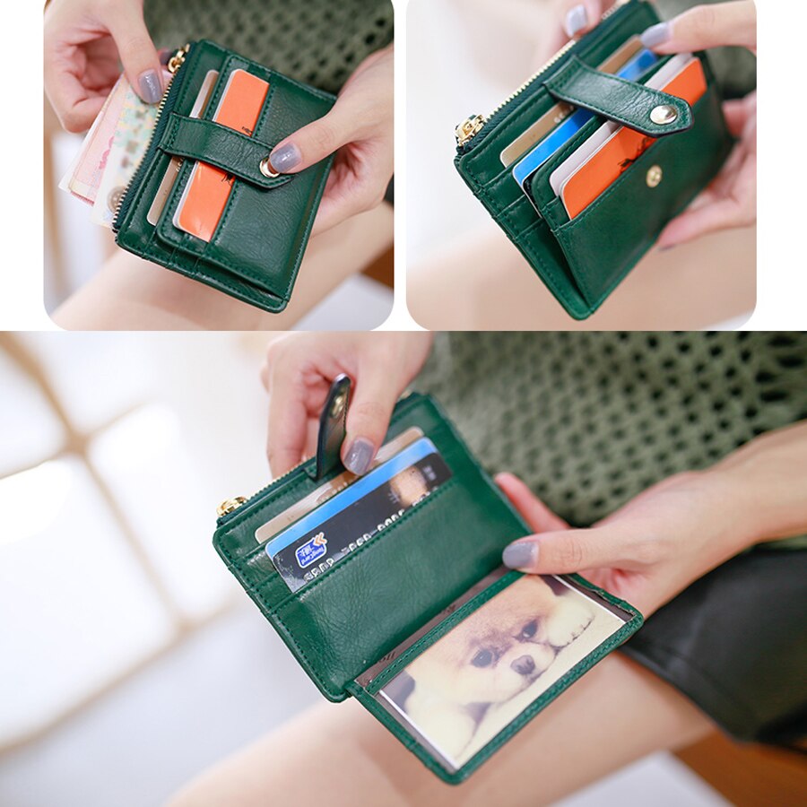 TANGYUE porte-carte d'identité de crédit pour femmes portefeuille en cuir pour cartes de crédit étui de poche titulaire de carte de banque mince voyage avec fermeture à glissière