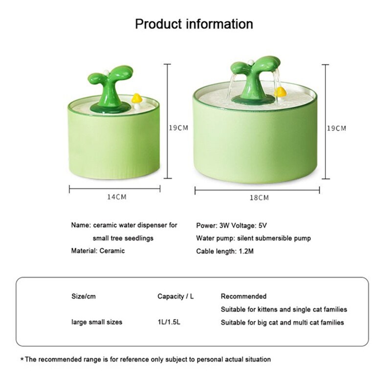 Electric Ceramic Cat Drinking Water Fountain For Cats Dogs Drinking Bowl Automatic Cat Water Fountain Dispenser Pet Supplies