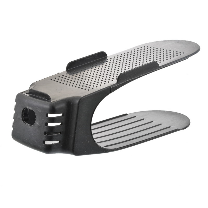 1PC Home Use Shoe Organizer Modern Double Cleaning Storage Shoe Rack Living Room Convenient Shoebox Shoes Organizer Stand Shelf: Integrated black