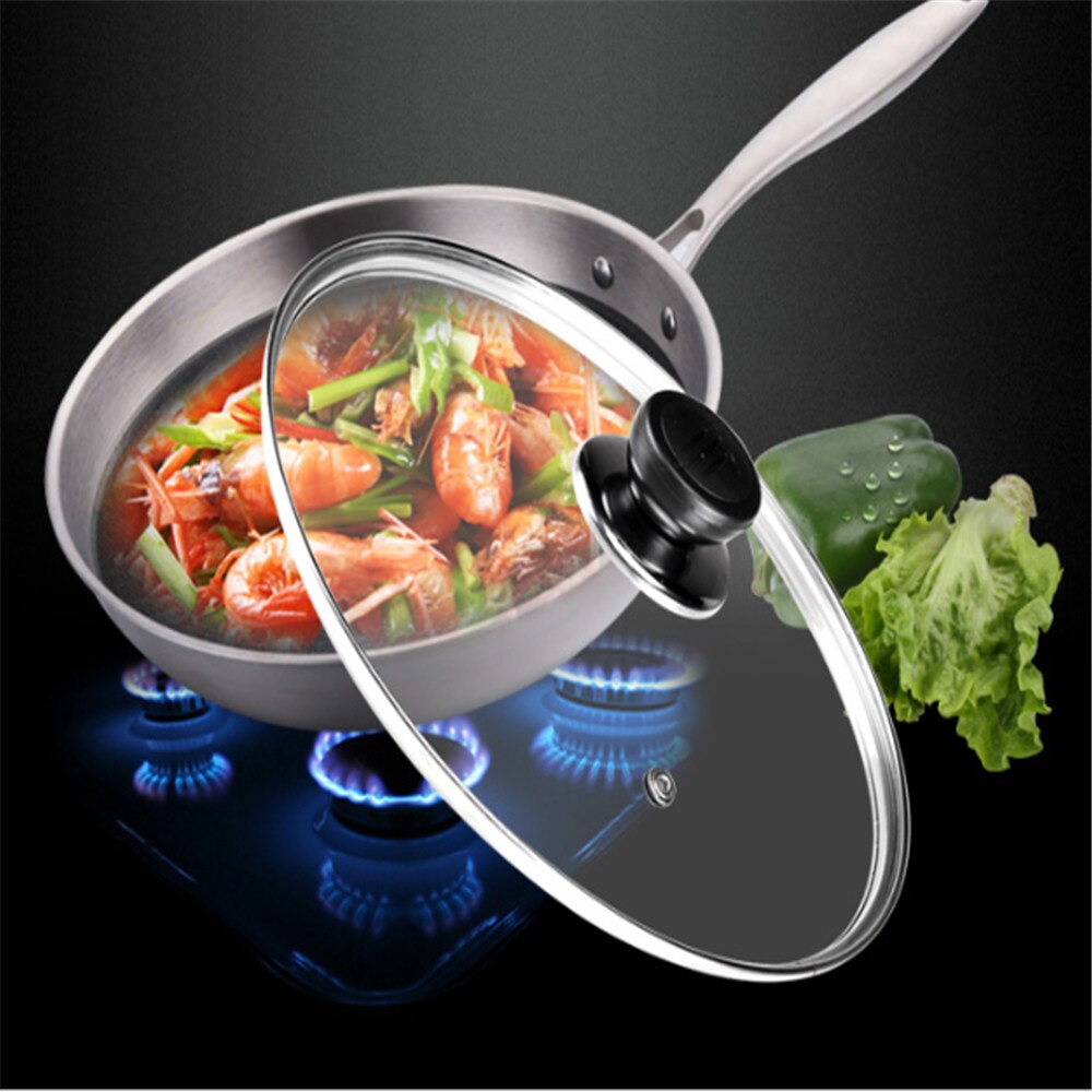 Frying Pan Lids 32cm Wok Pan Lid Stainless Steel Pot Lid Frying Pans Lid for Pan Gas Stove Pan Lid Home Cookware Accessories