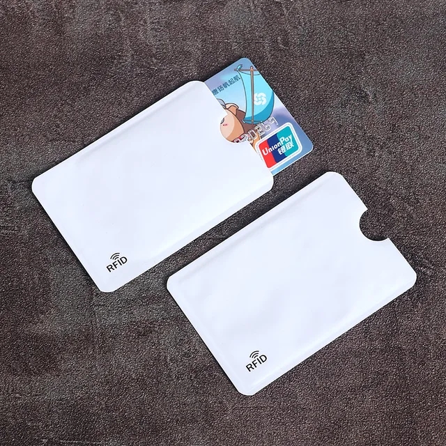 10 stücke Anti-Scan-Schutz karten hülle Anti magnetische Aluminium folie tragbare Bankkarte halter Kredit NFC RFID-Kartens chutz hülle: WHITE