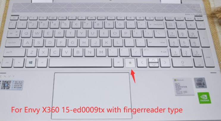 For HP ENVY X360 13 15 Inch For Fingerprint Reader Type TPU Transparent Keyboard Protector Film Cover US Layout: X360-15