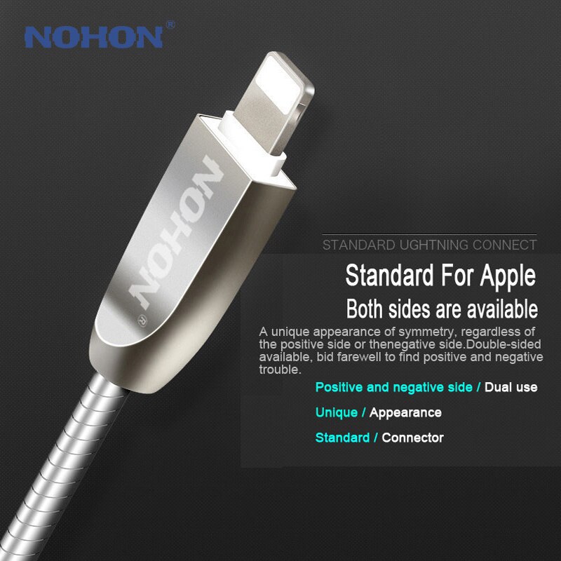 NOHON USB Fast Charging Cable 8pin USB Cable For iOS 7 8 9 10 Apple iPhone 8 X 7 6 6S Plus 5 5S SE Mobile Phone Data Sync Cord