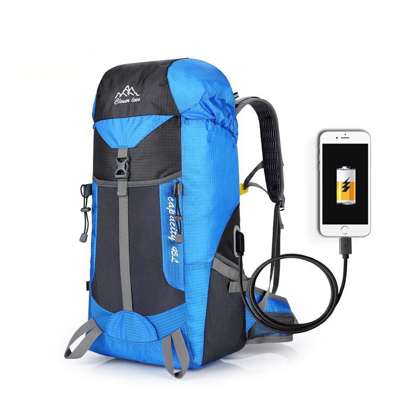 45L Ultralight Camping Rugzak Met Usb Opladen Waterdicht Slijtvaste Reistassen Ademend Multi-Pocket Outdoor Tassen