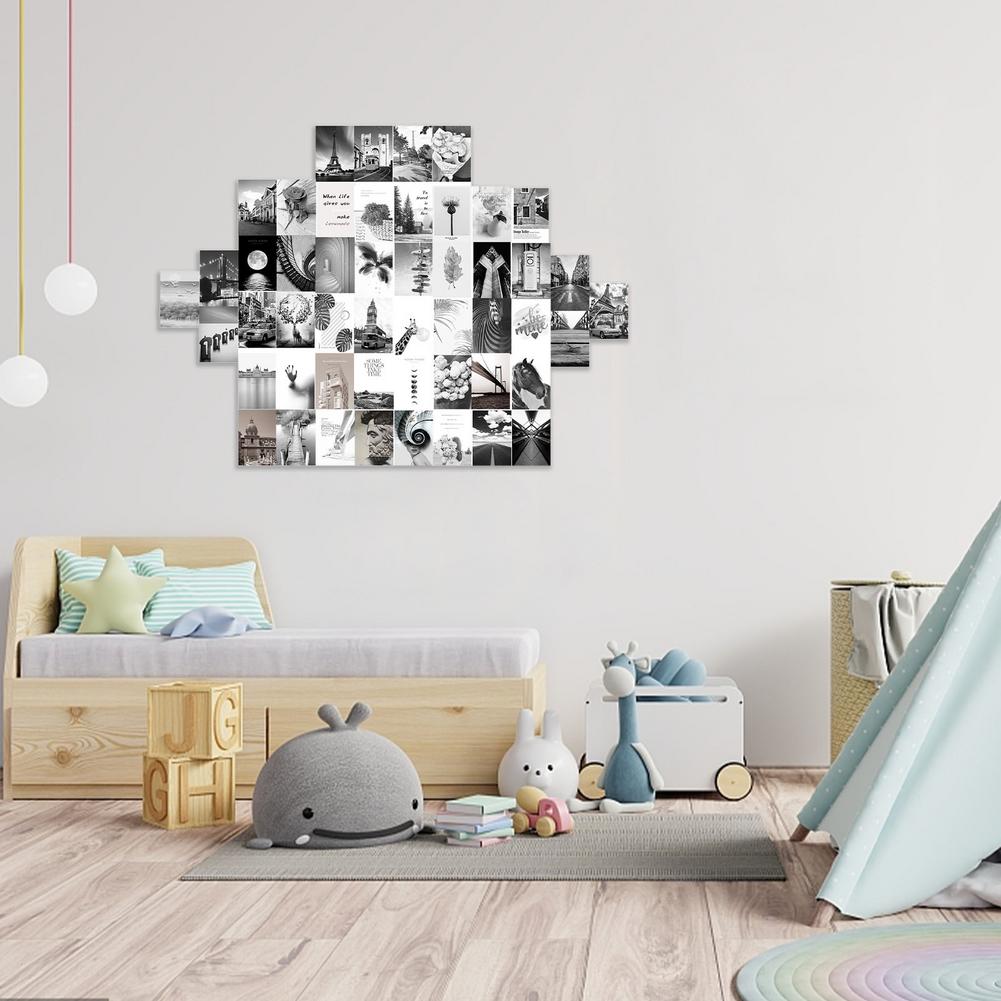 50 Pieces Wall Collage Kit Aesthetic Photo Art Bedroom Decor Mosaic Wall Decoration Strong Fade-resistant Beautifully Printed