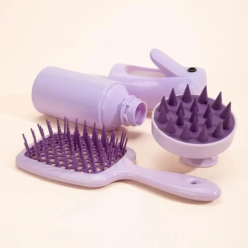 Peigne de Massage du cuir chevelu ajouré, brosse de Massage pour shampoing, pour bain, lavage des cheveux, flacon pulvérisateur, outils de Salon de coiffure, 1/2 pièces