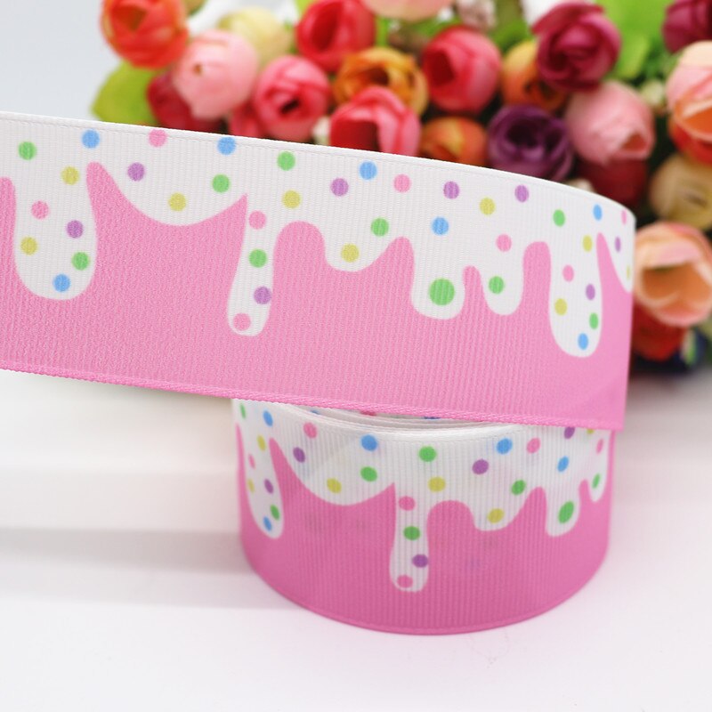 10 Yards 1.5 ''(38Mm) Cake, regenboog Gedrukt Grosgrain Linten Voor Haar Strikken Diy Handgemaakte Materialen Y19082302: 1