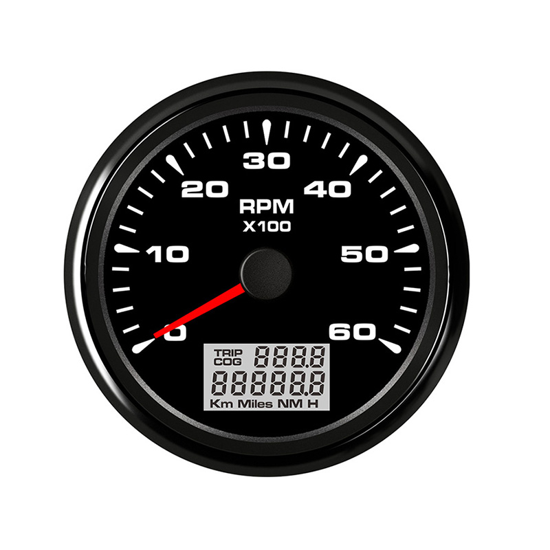 85mm Boat Tachometer Sensor with LCD Hourmeter 6000 RPM for Diesel Gasoline Engine Marine Car Tacho Meter 7 Color Backlight: 6K-BN